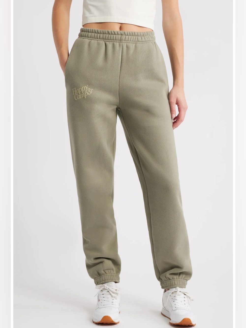 Happy Camp3r Olive Green Oversized Sweatpants Organic Cotton Joggers Medium